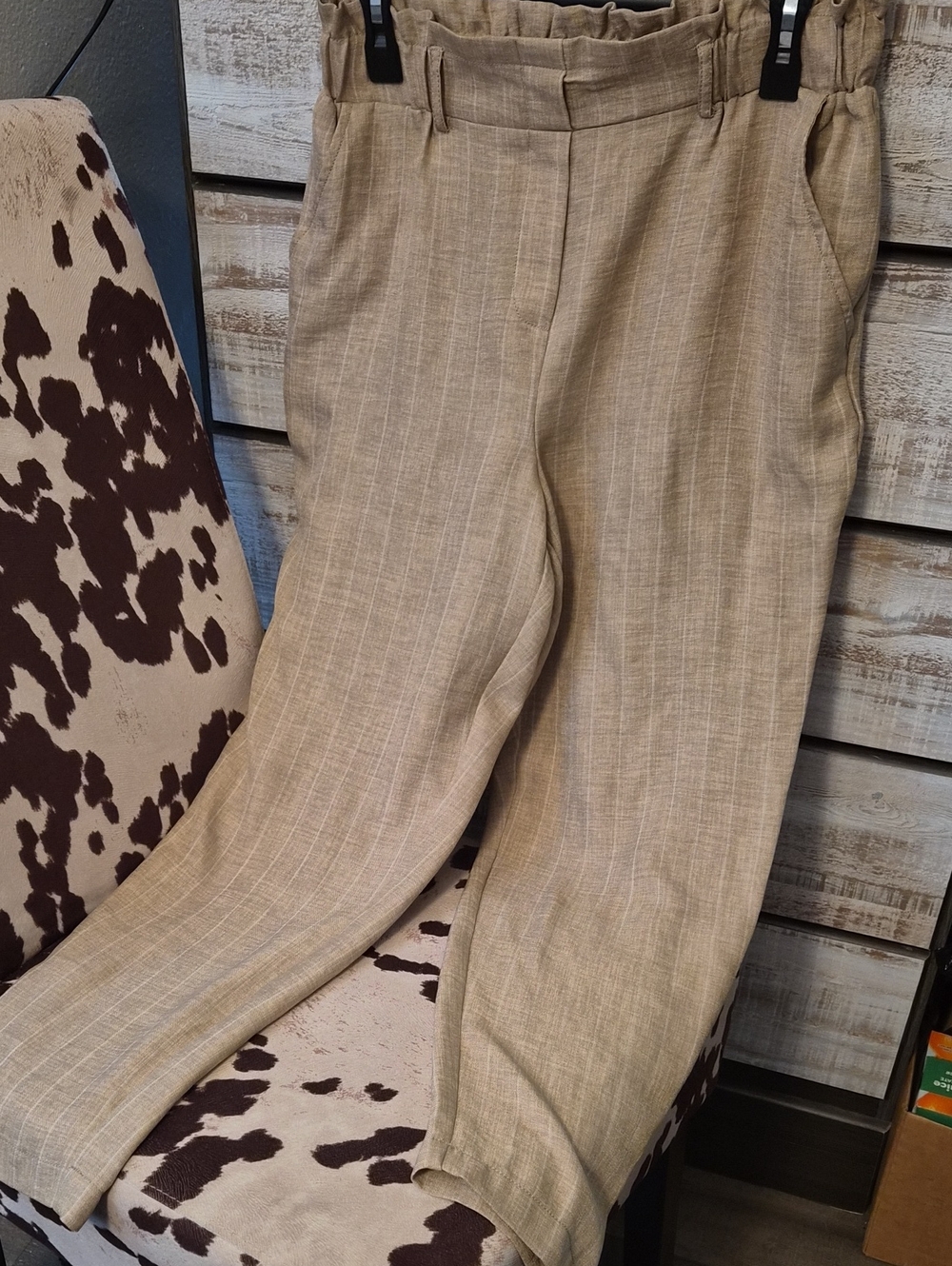 SOHO Pinstripe Beige Pants